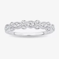 1/ CT.T.W. Natural Diamond 10K or 14K White Gold Wedding Band