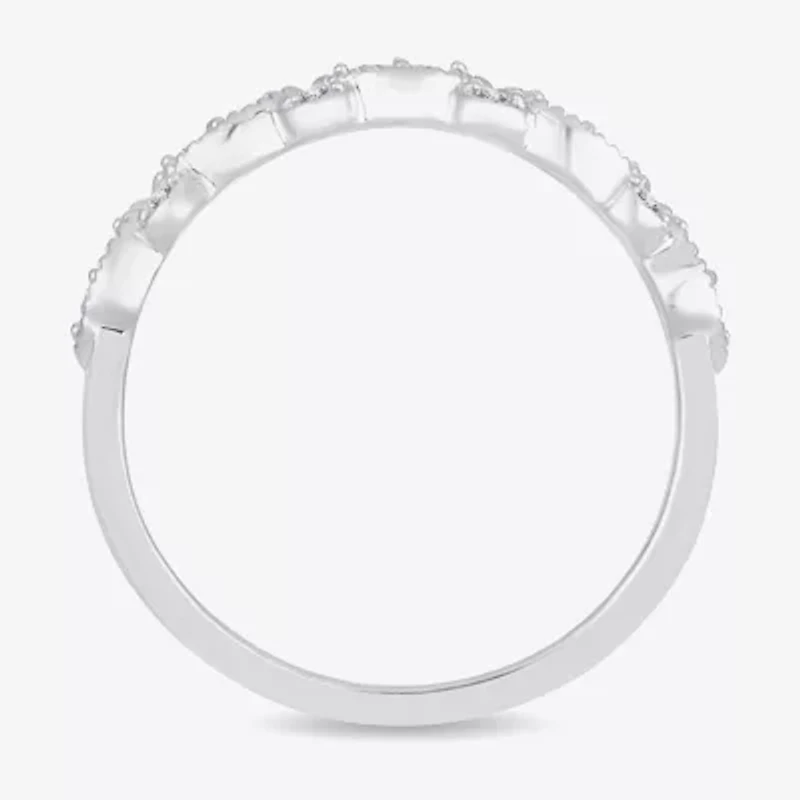 1/ CT.T.W. Natural Diamond 10K or 14K White Gold Wedding Band