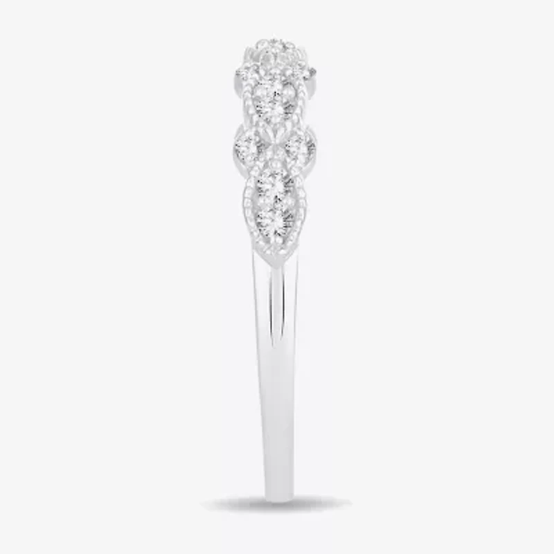 1/ CT.T.W. Natural Diamond 10K or 14K White Gold Wedding Band