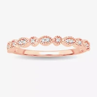 Diamond-Accent Wedding Band 10K or 14K Rose Gold
