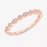 Diamond-Accent Wedding Band 10K or 14K Rose Gold