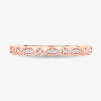 Diamond-Accent Wedding Band 10K or 14K Rose Gold