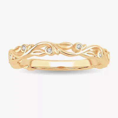 Diamond-Accent Wedding Band 10K or 14K Gold