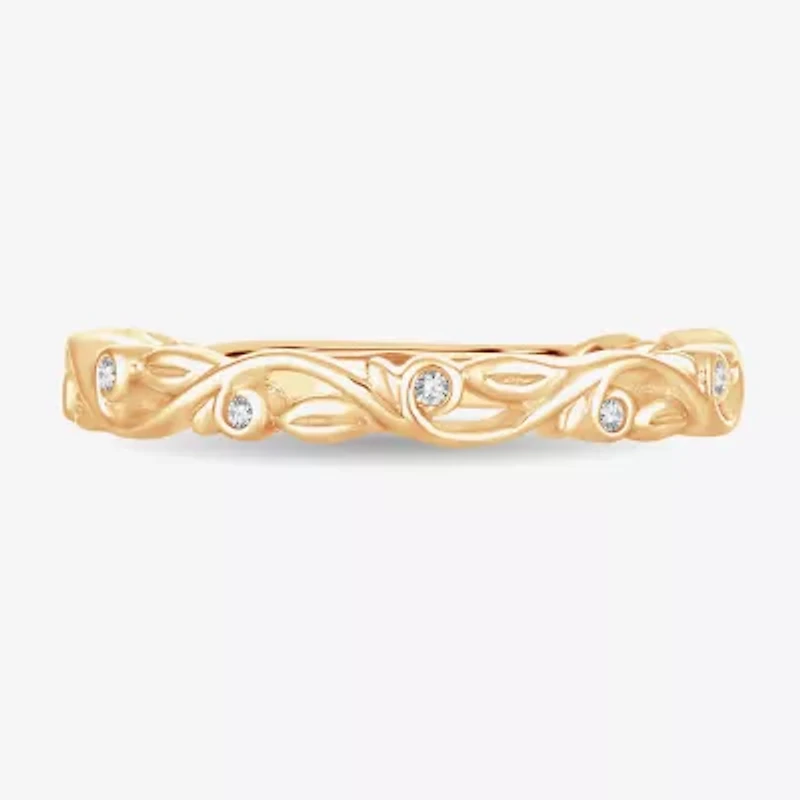 Diamond-Accent Wedding Band 10K or 14K Gold