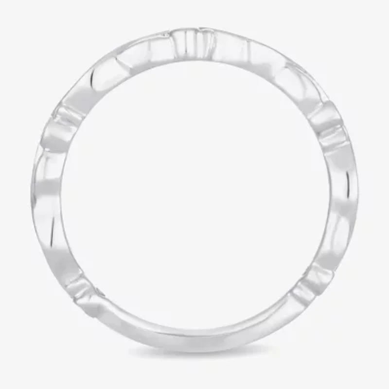 Diamond-Accent Wedding Band 10K or 14K White Gold