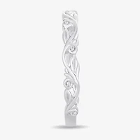 Diamond-Accent Wedding Band 10K or 14K White Gold
