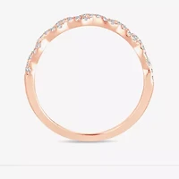 Signature By Modern Bride Womens 1/5 CT. Natural White Diamond 14K Rose Gold Wedding Band