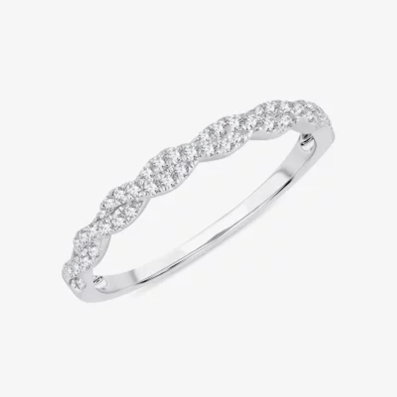 1/5 CT.T.W. Natural Diamond 10K or 14K White Gold Wedding Band