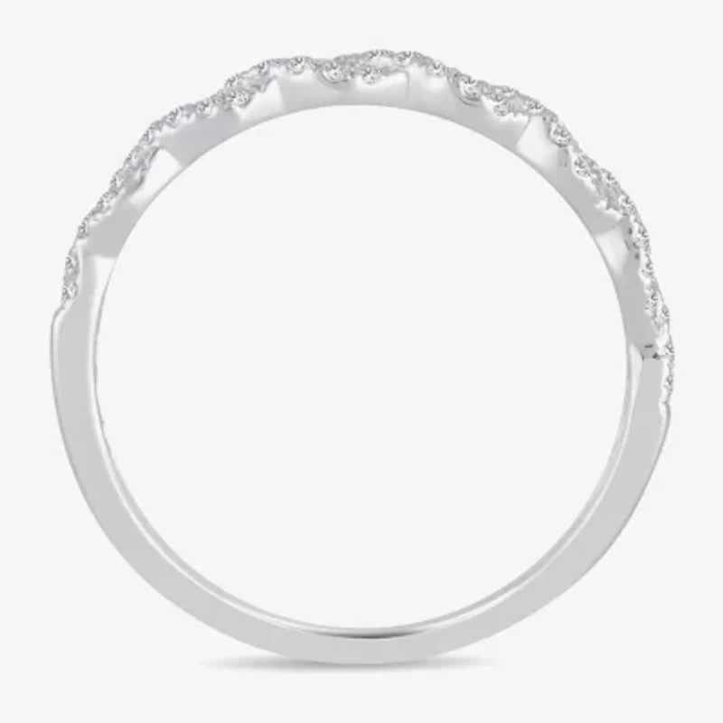 1/5 CT.T.W. Natural Diamond 10K or 14K White Gold Wedding Band