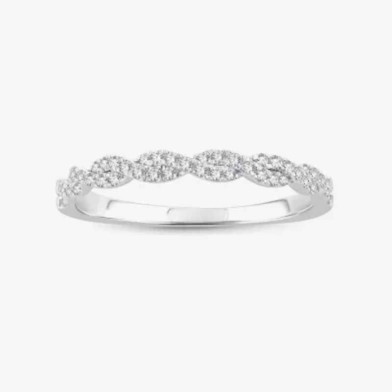 1/5 CT.T.W. Natural Diamond 10K or 14K White Gold Wedding Band