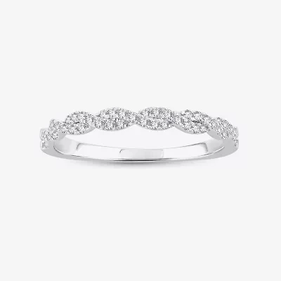 1/5 CT.T.W. Natural Diamond 10K or 14K White Gold Wedding Band
