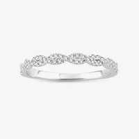 1/5 CT.T.W. Natural Diamond 10K or 14K White Gold Wedding Band