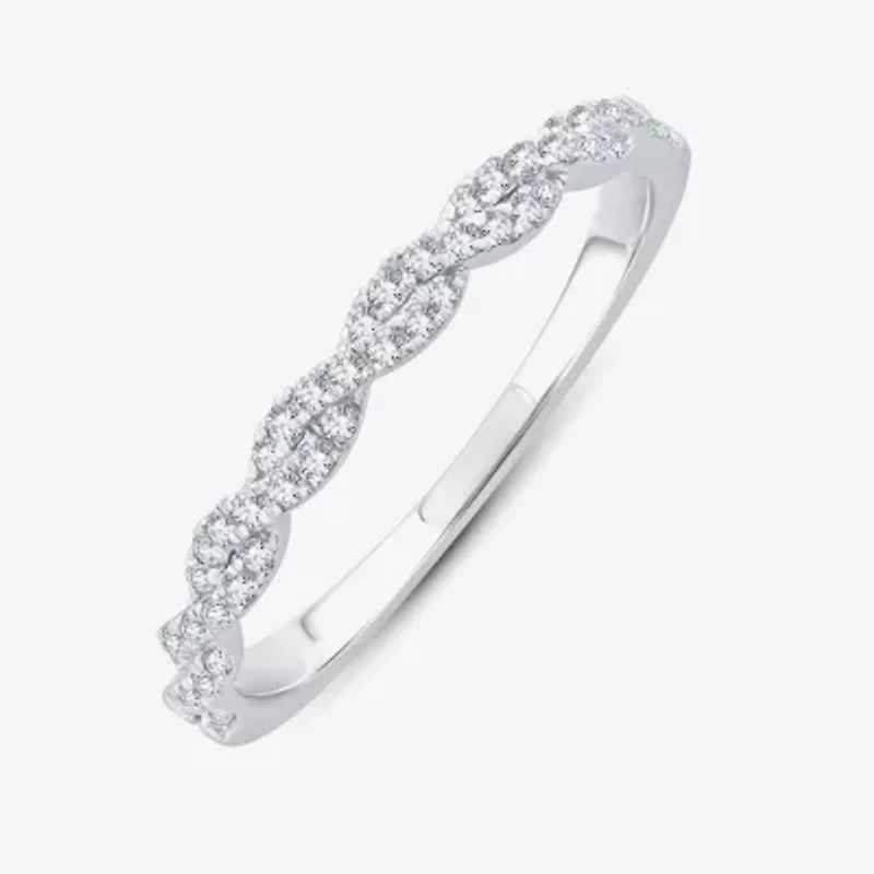 1/5 CT.T.W. Natural Diamond 10K or 14K White Gold Wedding Band