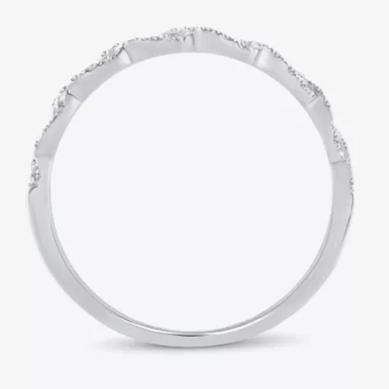 1/5 CT.T.W. Natural Diamond 10K or 14K White Gold Wedding Band