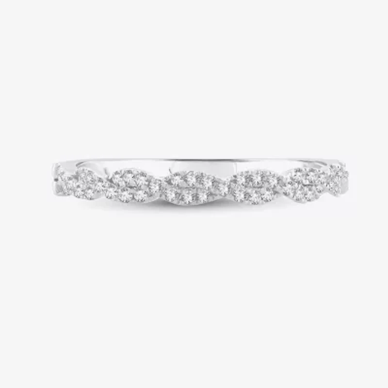 1/5 CT.T.W. Natural Diamond 10K or 14K White Gold Wedding Band