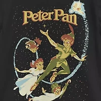 Little & Big Kid Girls Crew Neck Short Sleeve Regular Fit Peter Pan Tinker Bell Graphic T-Shirt
