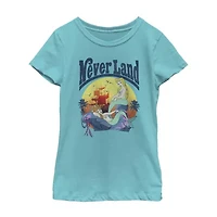 Little & Big Kid Girls Crew Neck Short Sleeve Regular Fit Peter Pan Tinker Bell Graphic T-Shirt