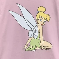 Little & Big Kid Girls Crew Neck Short Sleeve Regular Fit Peter Pan Tinker Bell Graphic T-Shirt