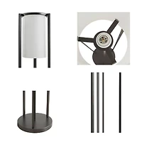 Martha Stewart Charlton Metal With Glass Shade Floor Lamp