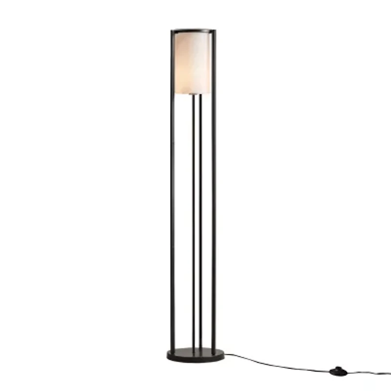 Martha Stewart Charlton Metal With Glass Shade Floor Lamp