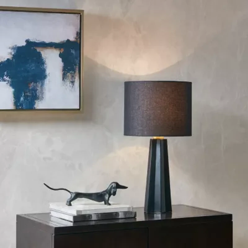 INK+IVY Athena Geometric Ceramic Table Lamp