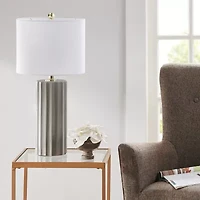INK+IVY Glendale Ribbed Ceramic Table Lamp