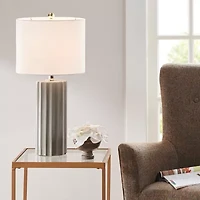 INK+IVY Glendale Ribbed Ceramic Table Lamp