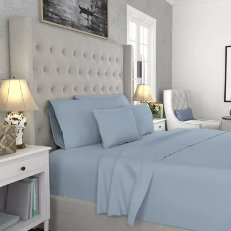 Color Sense Premium Cotton Blend Wrinkle-Resistant Sateen Weave Sheet Set