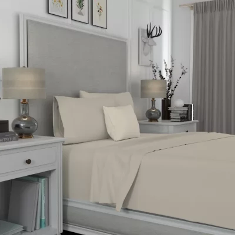 Aireolux 100% Cotton 600 Thread Count Ultra-Soft & Silky Wrinkle-Resistant Sheets Pillowcases
