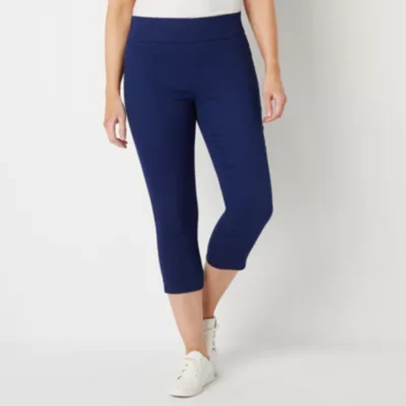 St. John's Bay Womens Stretch Fabric Slim Mid Rise Capri Pant