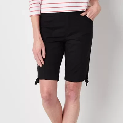 St. John's Bay Womens 11" Mid Rise Stretch Fabric Bermuda Short