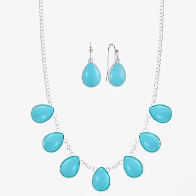 Liz Claiborne Collar Necklace And Drop Earring Womens 2-pc. Jewelry Set