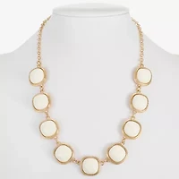 Monet Jewelry Womens Green 17 Inch Collar Necklace