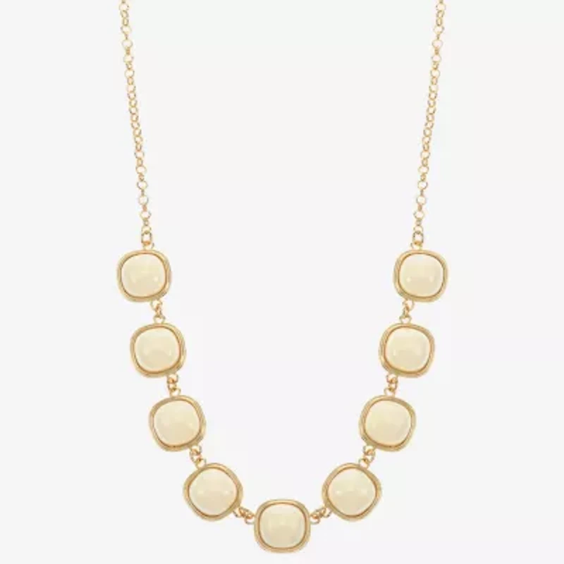 Monet Jewelry Womens Green 17 Inch Collar Necklace