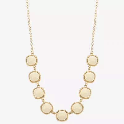 Monet Jewelry Womens Green 17 Inch Collar Necklace