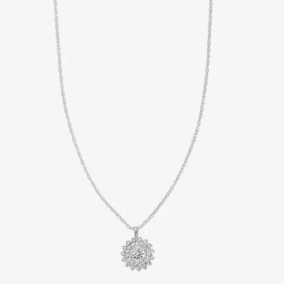 Monet Jewelry Timeless Silver Tone Womens Glass Round 17 Inch Pendant Necklace