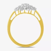 Womens CT. T.W. Lab Grown White Diamond 10K Gold Cocktail Ring