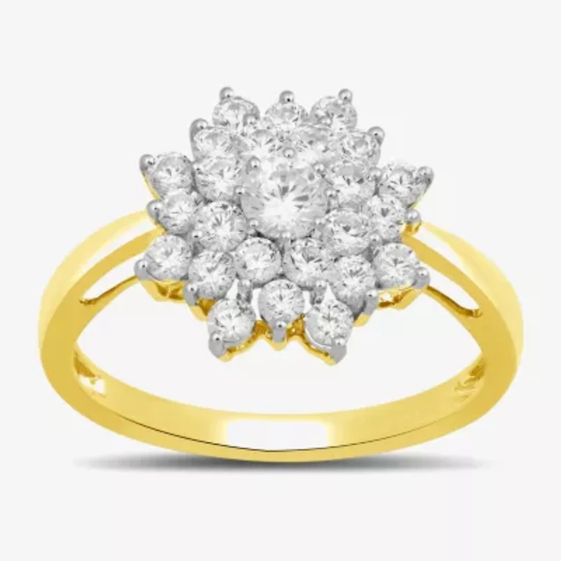 Womens CT. T.W. Lab Grown White Diamond 10K Gold Cocktail Ring