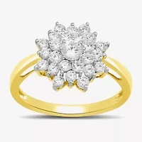 Womens CT. T.W. Lab Grown White Diamond 10K Gold Cocktail Ring