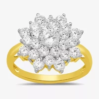 Womens 2 CT. T.W. Lab Grown White Diamond 10K Gold Cocktail Ring