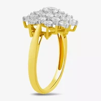 Womens 2 CT. T.W. Lab Grown White Diamond 10K Gold Cocktail Ring