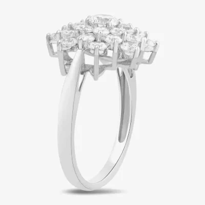 Womens CT. T.W. Lab Grown White Diamond 10K Gold Cocktail Ring