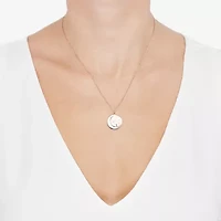 Limited Quantities! Libra Womens Lab Created White Crystal 14K Rose Gold Over Silver Circle 20 Inch Pendant Necklace