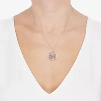 Limited Quantities! Womens Lab Created Multi Color Crystal Sterling Silver 18 Inch Pendant Necklace
