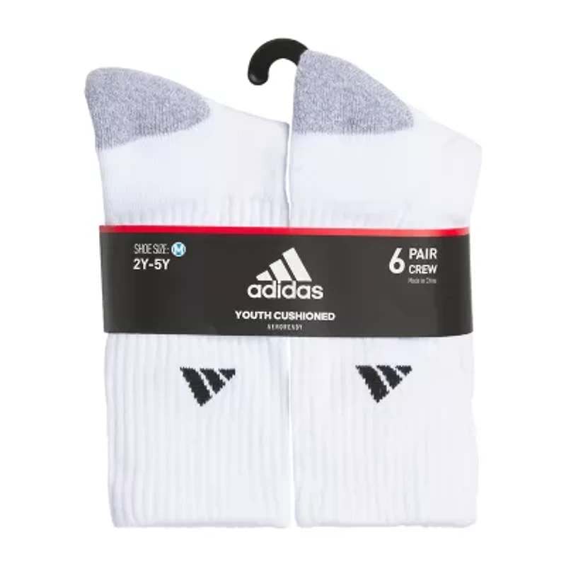 adidas Boys 6 Pair Crew Socks