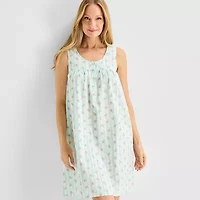 Adonna Womens Poplin Scoop Neck Nightgown