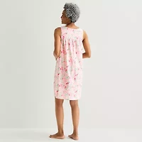 Adonna Womens Poplin Scoop Neck Nightgown