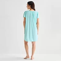 Adonna Womens Short Sleeve Round Neck Nightgown