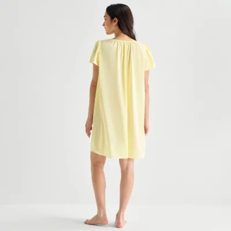 Adonna Womens Short Sleeve Round Neck Nightgown