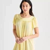 Adonna Womens Short Sleeve Round Neck Nightgown